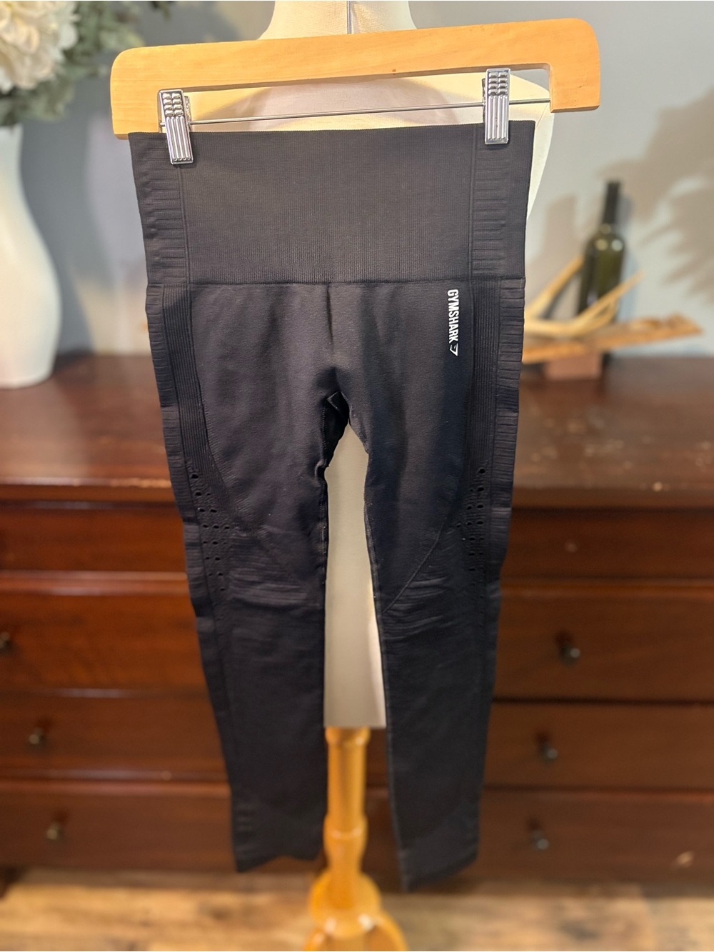 Gymshark Black Seamless Leggings with Vent Detailing